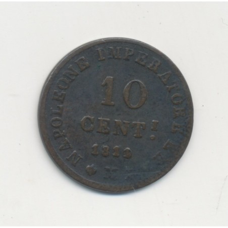 Italie - 10 Centesimi 1810/1811 M - Napoleone imperatore - TB+