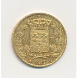Louis XVIII - 20 Francs Or - 1817 Q Perpignan - Buste nu - TTB+ 2