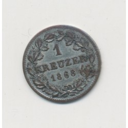 Allemagne - 1 Kreuzer 1868 - Hessen - TTB+ 2