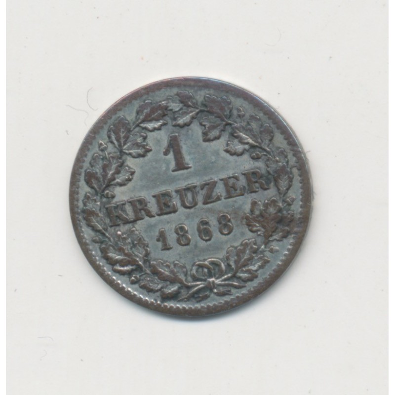 Allemagne - 1 Kreuzer 1868 - Hessen - TTB+