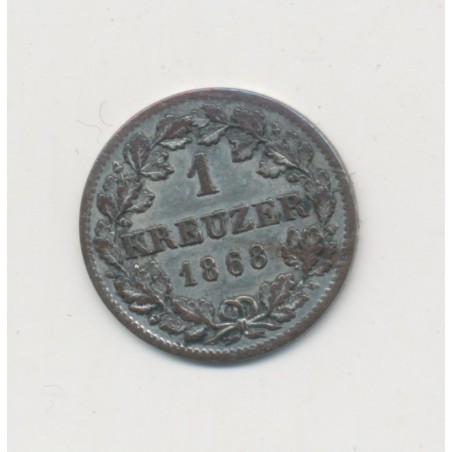 Allemagne - 1 Kreuzer 1868 - Hessen - TTB+