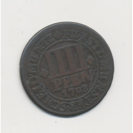 Allemagne - 4 Pfennig 1703 - diocèse de Munster - B/TB