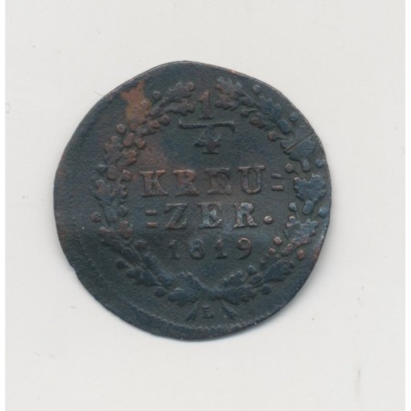 Allemagne - 1/4 Kreuzer 1819 - Nassau - cuivre - TB+