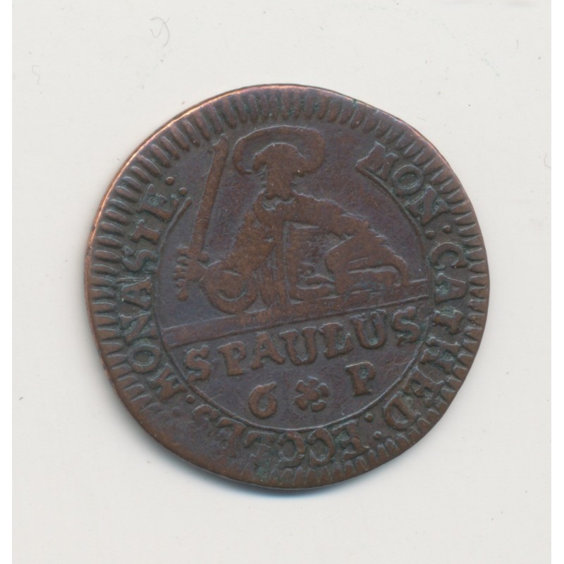 Allemagne - 6 Pfennig 1762 - Nassau - cuivre - TB+