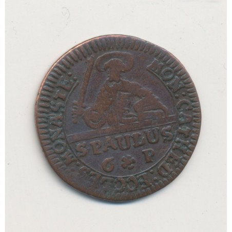 Allemagne - 6 Pfennig 1762 - Nassau - cuivre - TB+