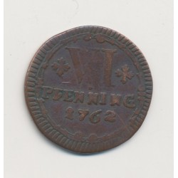 Allemagne - 6 Pfennig 1762 - Nassau - cuivre - TB+ 2