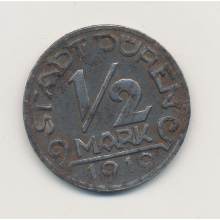 Allemagne - 1/2 Mark 1919 - Notgeld - Stadt deren - fer - TTB