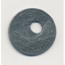 Monnaie Fautée - 10 Centimes 1943 État Français - trou décalé - zinc - TTB+ 2