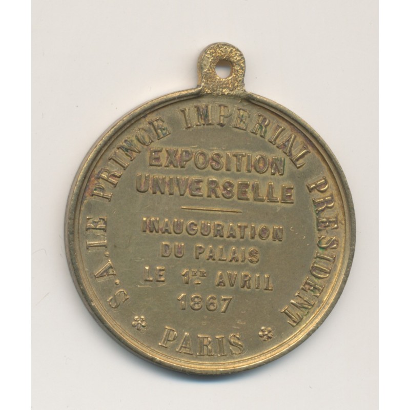 Médaille - Exposition universelle Paris 1887 - Inauguration du palais 1867 - laiton - 36mm - TTB+