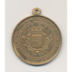Médaille - Exposition universelle Paris 1878 - inauguration statue - laiton 32mm - SUP 2