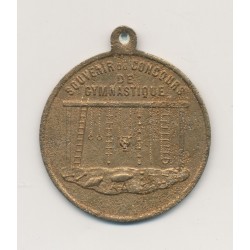 Médaille - concours gymnastique - Lille 1877 - laiton 35mm - TB