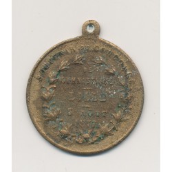 Médaille - concours gymnastique - Lille 1877 - laiton 35mm - TB 2