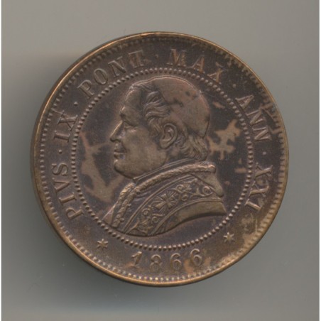 Vatican - 4 Soldi/20 Centesimi - 1866 R - cuivre - TTB+