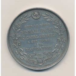 Médaille - Inauguration canal de Suez 1869 - Ferdinand de lesseps - étain - 50mm - TTB+ 2