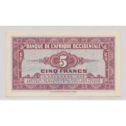 Afrique occidentale - 5 Francs 1942 - SUP+ 2