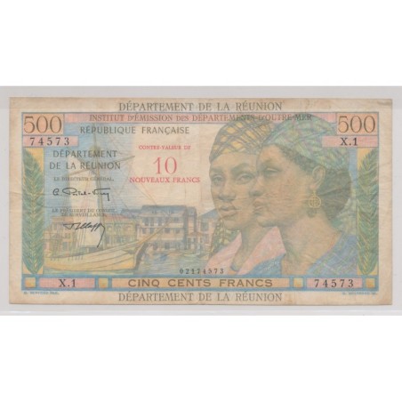 Billet - 10NF sur 500 Francs - Reunion - TTB