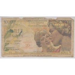 Billet - 20NF sur 1000 Francs - Reunion - B/TB