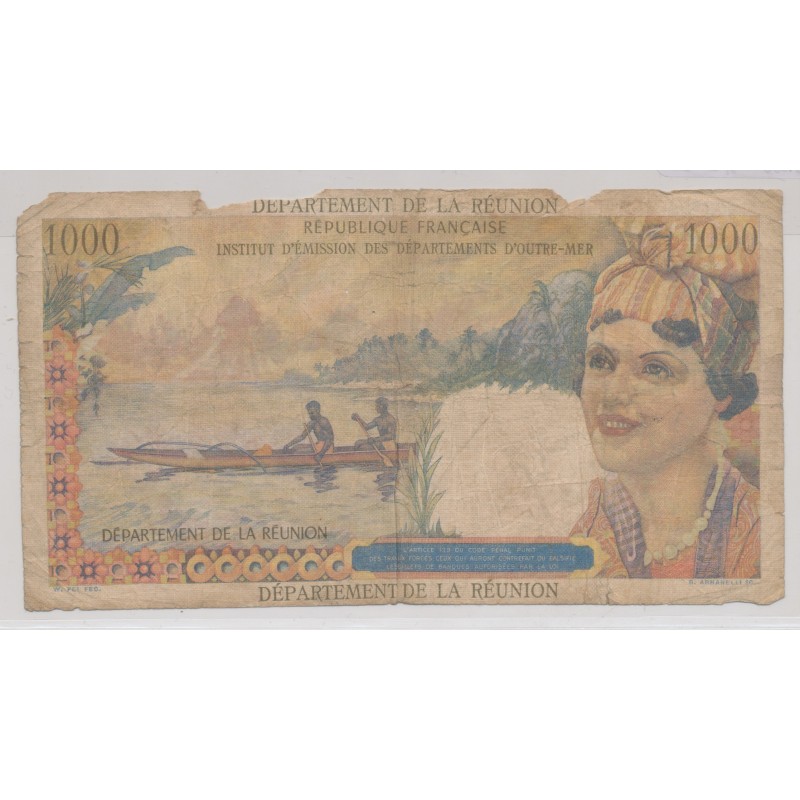 Billet - 20NF sur 1000 Francs - Reunion - B/TB