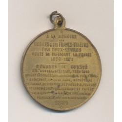 Médaille - Francs tireurs des 2 sèvres - 1870-1871 - laiton 40mm - TTB+ 2