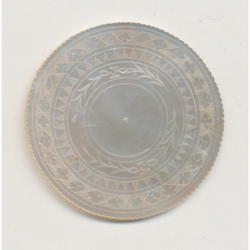 Chine - Jeton de jeux - nacre - 19e - TTB+