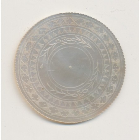Chine - Jeton de jeux - nacre - 19e - TTB+