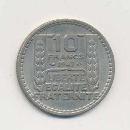 10 Francs Turin - 1947 - Grosse tête - Rameaux courts - SUP+