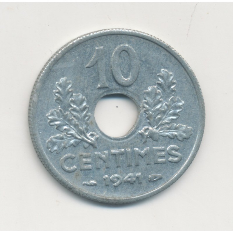 10 Centimes État Français - 1941 - Grand module - zinc - SUP+