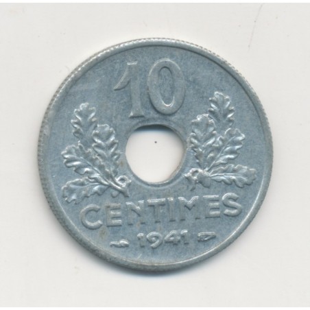 10 Centimes État Français - 1941 - Grand module - zinc - SUP+