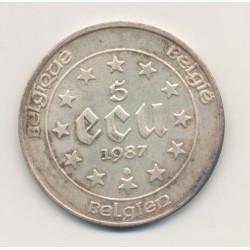5 Ecu 1987 - Belgique - argent - Charles Quint