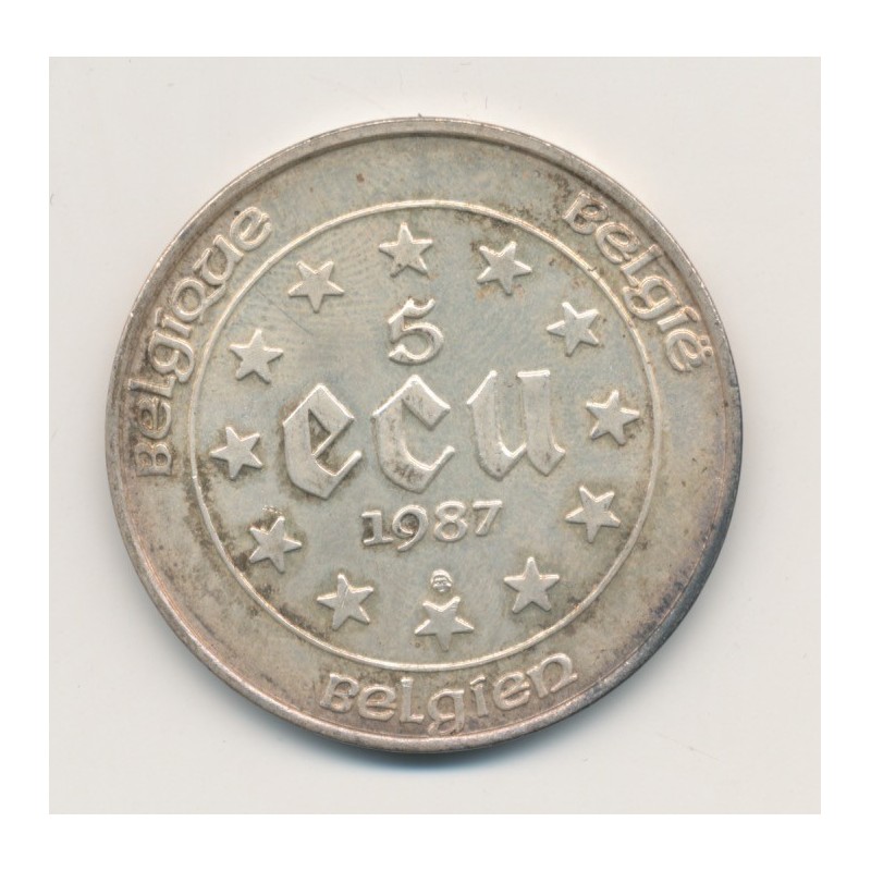 5 Ecu 1987 - Belgique - argent - Charles Quint