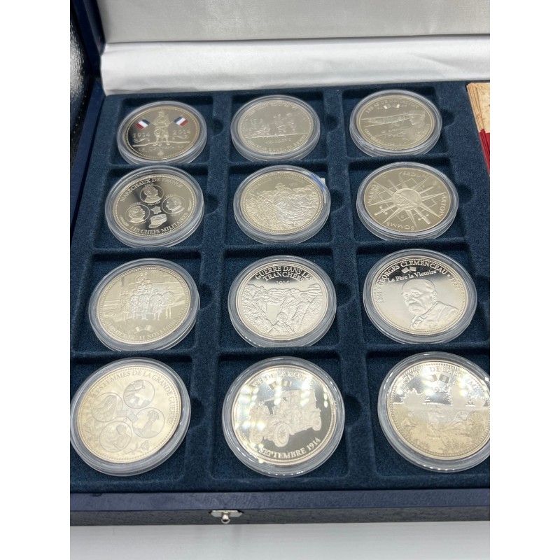 Coffret 12 Médailles - la grande guerre 1914-1918 - cupronickel - 41mm - FDC