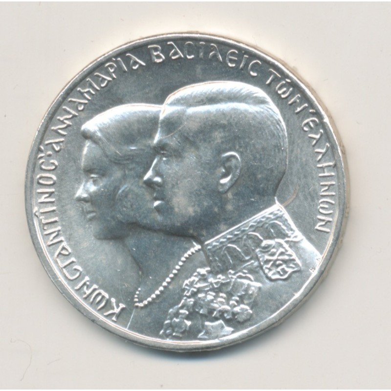 Grèce - 30 Drachme 1964 - mariage royal - argent - SPL