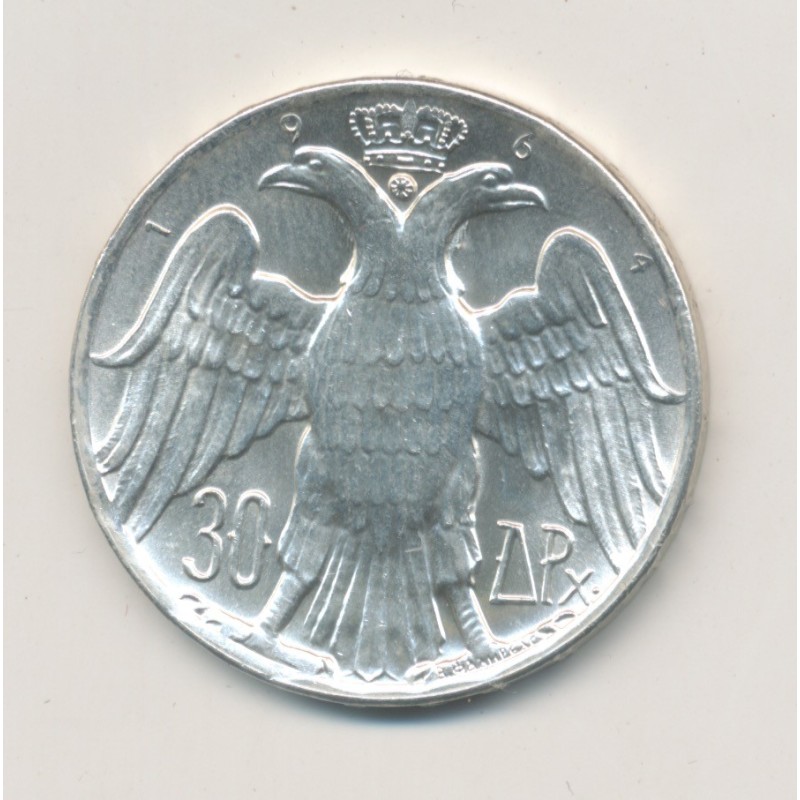 Grèce - 30 Drachme 1964 - mariage royal - argent - SPL