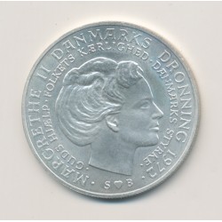 Danemark - 10 Kroner 1972 - Frederik IX et Margrethe II - argent - SUP 2