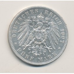Allemagne - 5 Mark 1907 D Munich - Bayern - argent - TTB+ 2