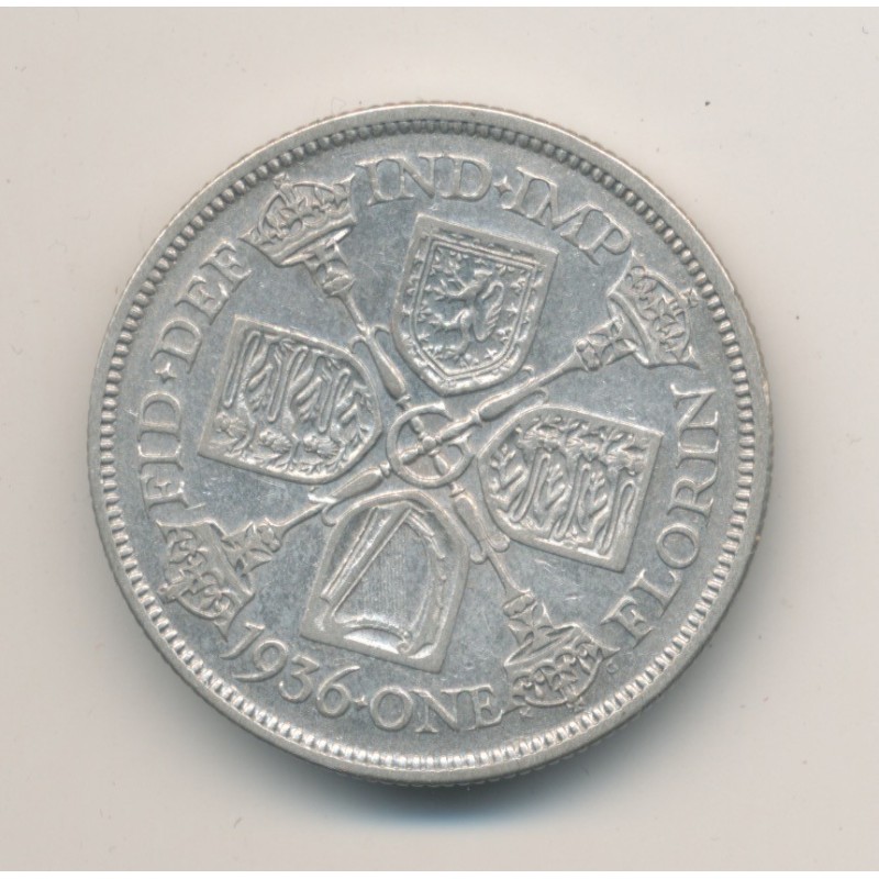 Angleterre - 1 Florin 1936 - George VI - argent - TTB+ 