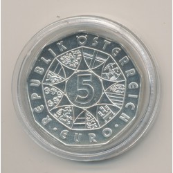 Autriche - 5 euro 2006 - Mozart - argent - FDC 2