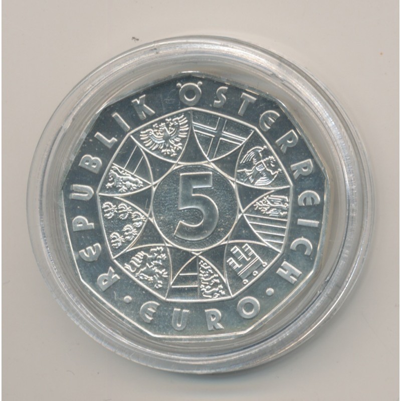 Autriche - 5 euro 2006 - Mozart - argent - FDC