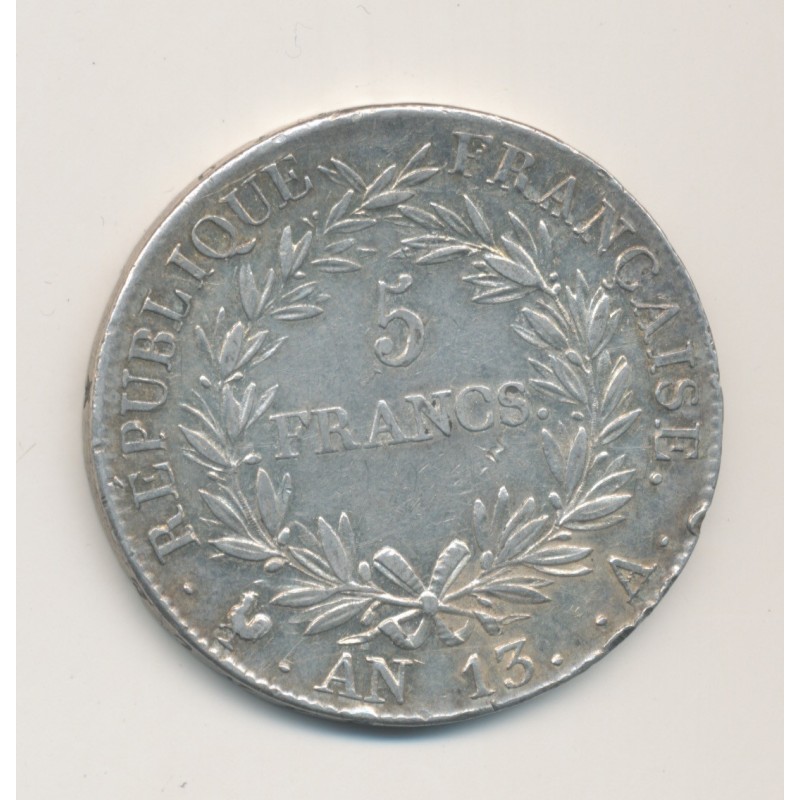 Napoléon empereur - 5 Francs - AN 13 A Paris - TTB+