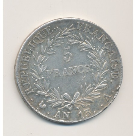 Napoléon empereur - 5 Francs - AN 13 A Paris - TTB+