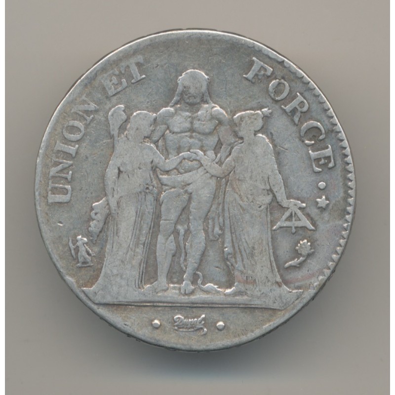 5 Francs Union et Force - AN 4 A Paris - TB