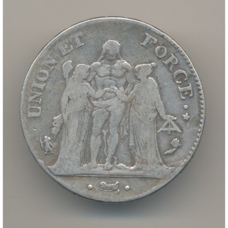 5 Francs Union et Force - AN 4 A Paris - TB