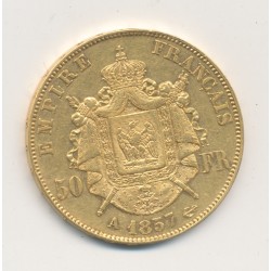 50 Francs Or - 1857 A Paris - Napoléon III - Tête nue - TTB+ 2