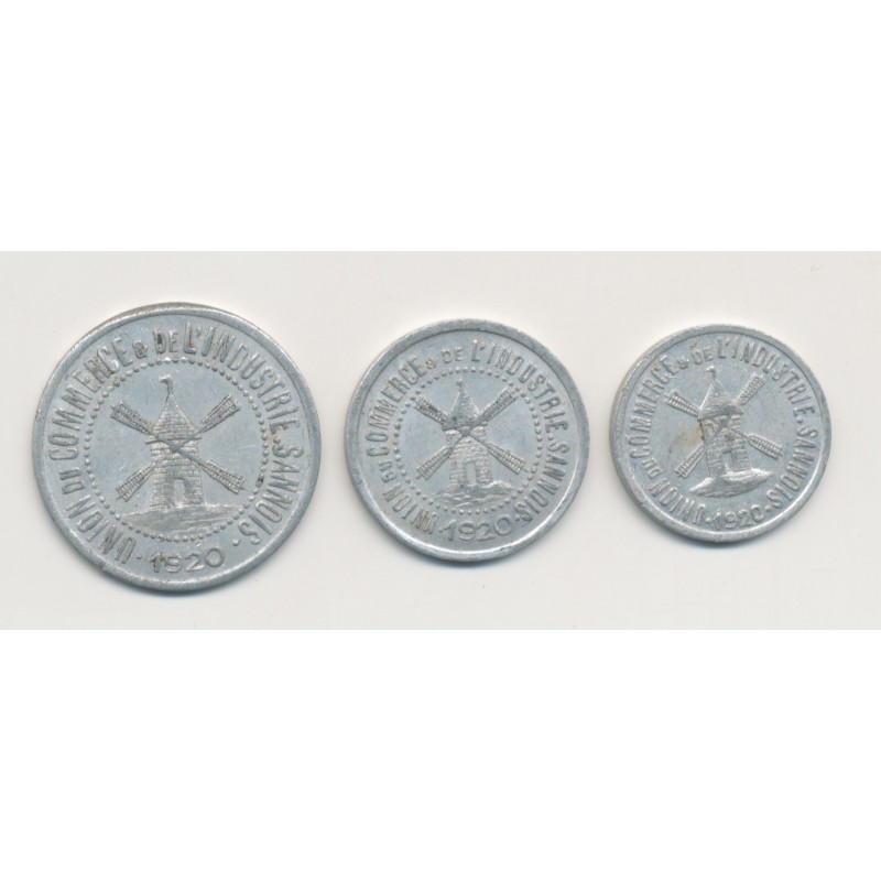 Département 95 - 5,10,25 centimes 1920 Sannois - alu - TTB+