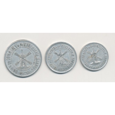 Département 95 - 5,10,25 centimes 1920 Sannois - alu - TTB+