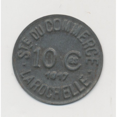 La Rochelle - 10 centimes 1917 - société du commerce - fer - SUP