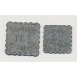 Département 44 - 5 et 10 centimes Tramways Nantes - zinc - TTB+