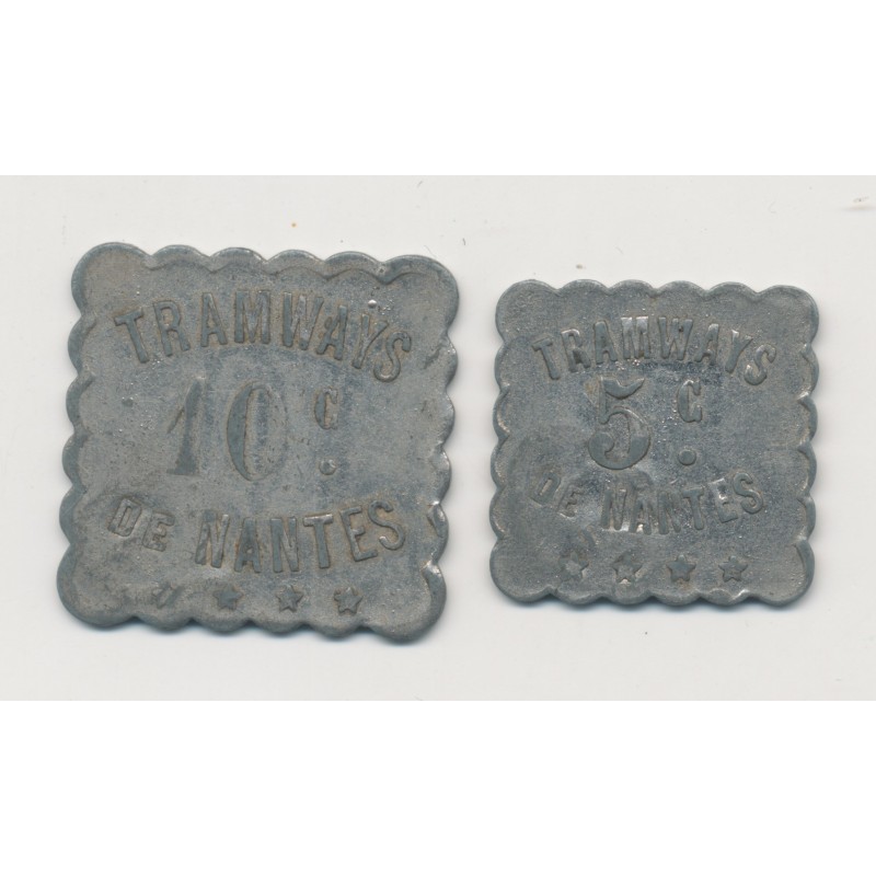 Département 44 - 5 et 10 centimes Tramways Nantes - zinc - TTB+