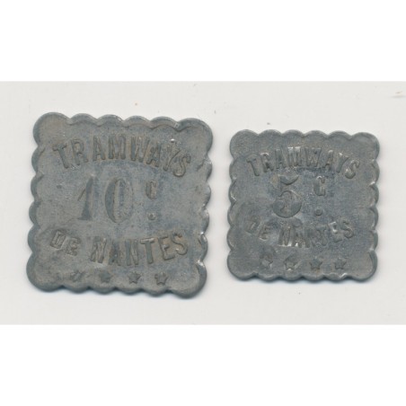 Département 44 - 5 et 10 centimes Tramways Nantes - zinc - TTB+
