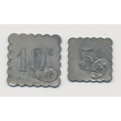 Département 44 - 5 et 10 centimes Tramways Nantes - zinc - TTB+ 2